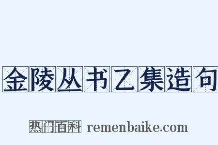 金陵丛书乙集造句是什么意思的图片